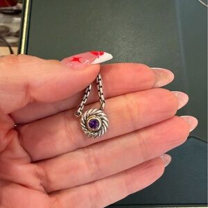 David Yurman cable and amethyst necklace in sterling silver